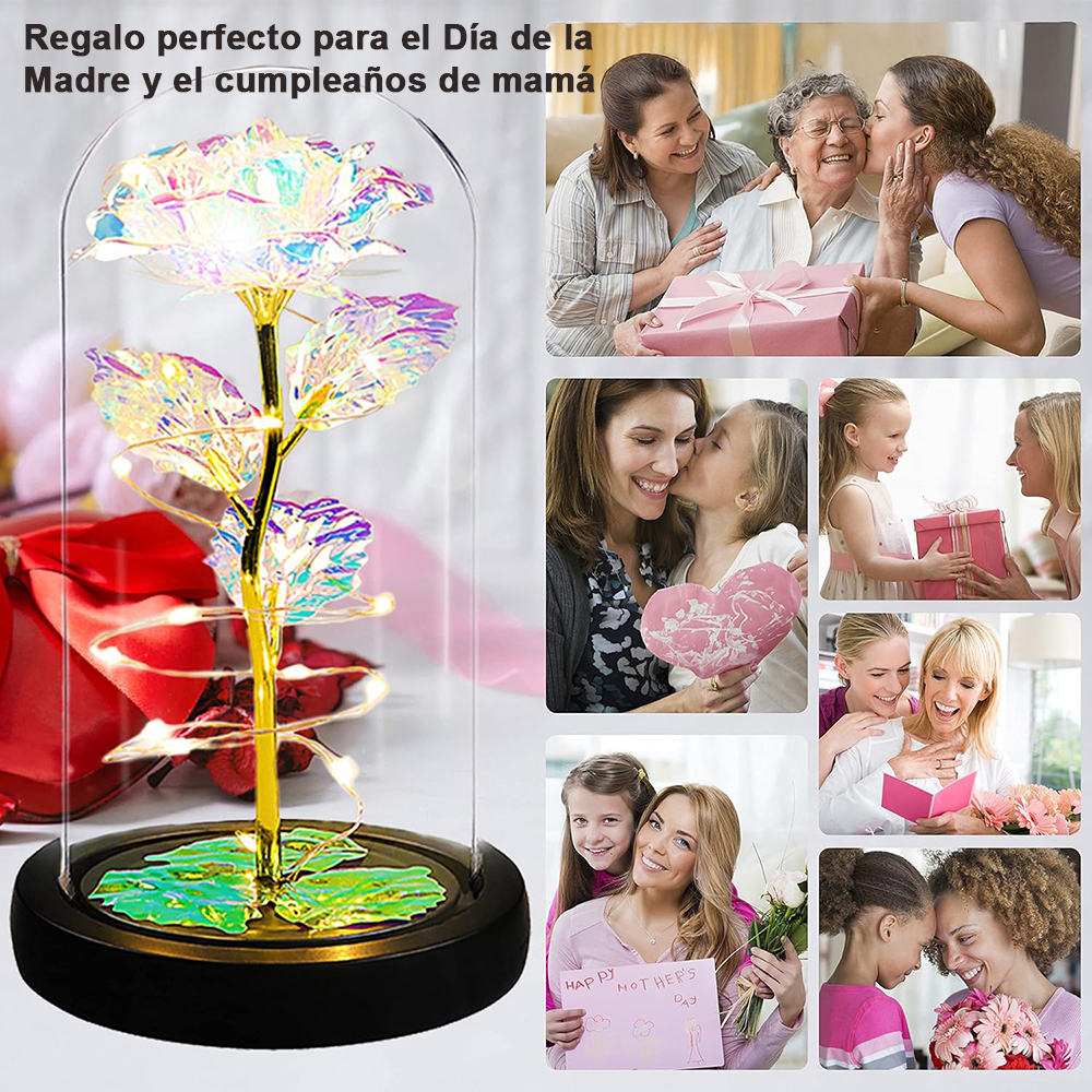 1 pieza luz nocturna rosa simulada, luz rosa LED, adecuada para el Día la Madre, Día de San Valentín, cumpleaños, amigos, familiares, regalos de pareja