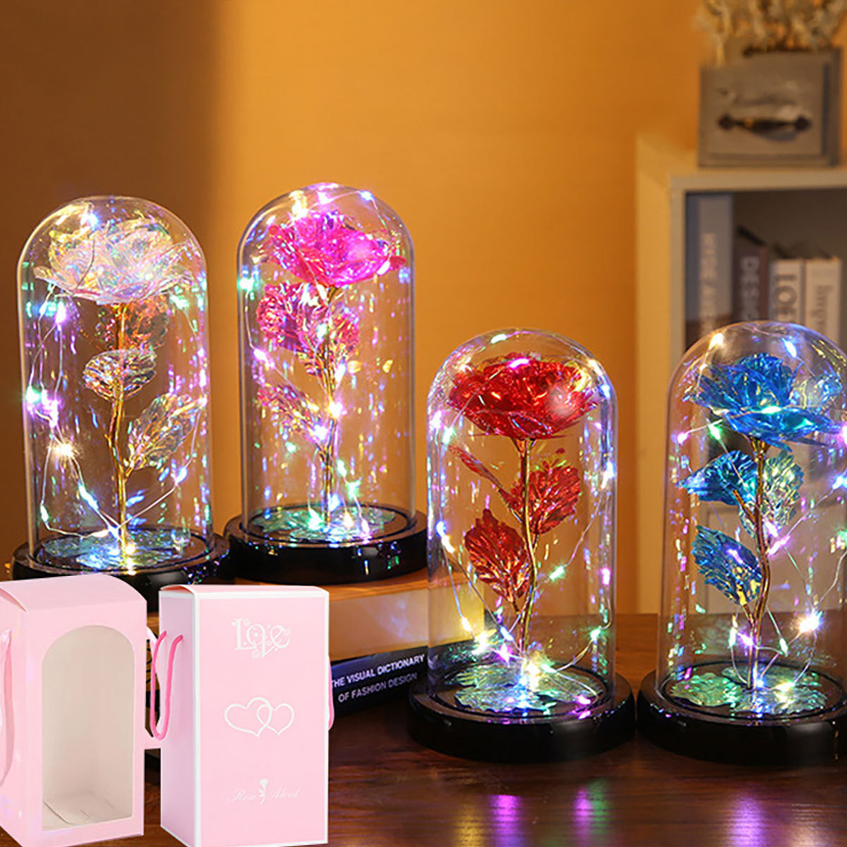 1 pieza luz nocturna rosa simulada, luz rosa LED, adecuada para el Día la Madre, Día de San Valentín, cumpleaños, amigos, familiares, regalos de pareja