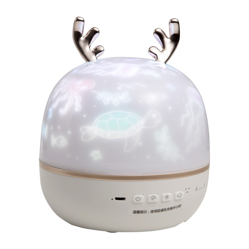 Proyector de luz nocturna, imagen giratoria, altavoz bluetooth