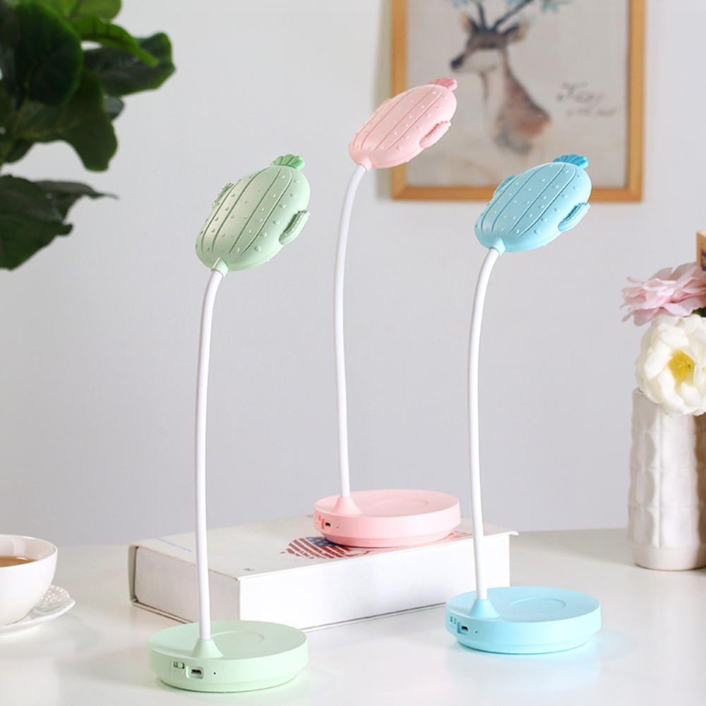 Lámpara de mesa LED de dibujos animados, lámpara de lectura de cabecera