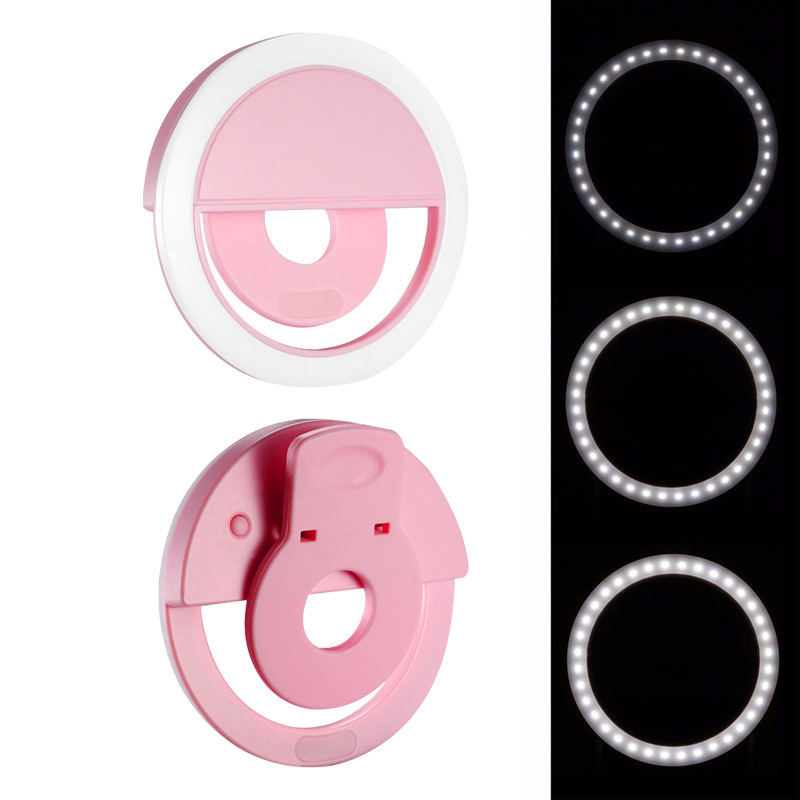 72 luces Anillo de luz portátil con clip para selfies