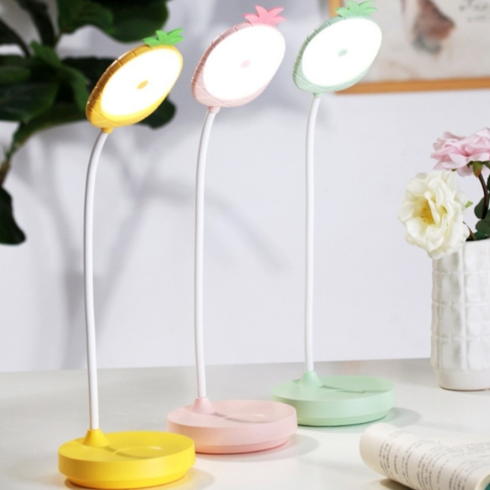 Lámpara de mesa LED de dibujos animados, lámpara de lectura de cabecera
