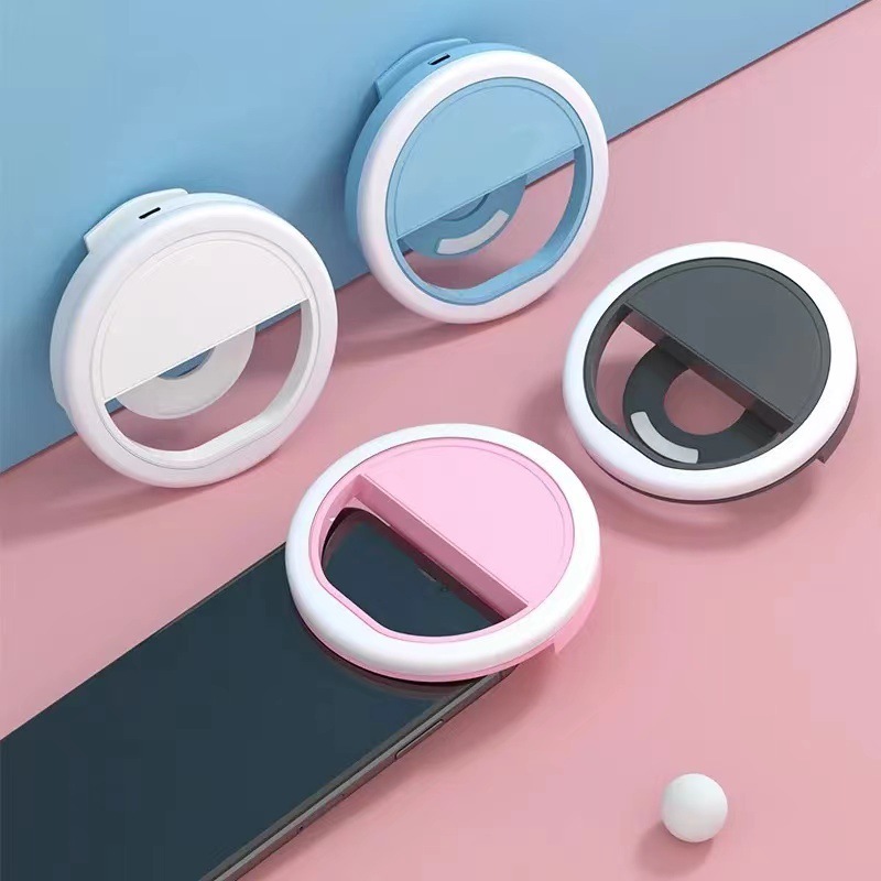 72 luces Anillo de luz portátil con clip para selfies
