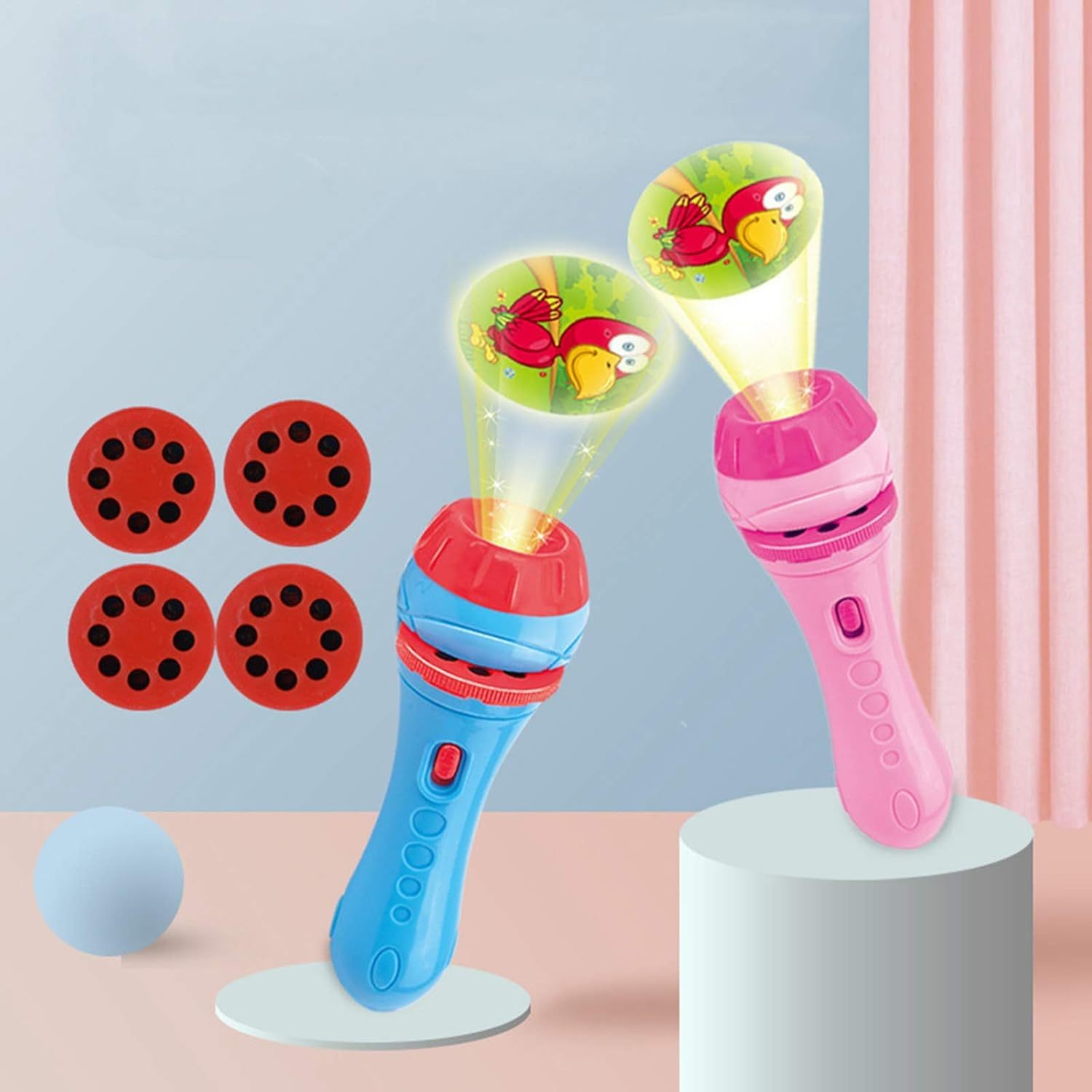 Mini linterna de proyección, linterna de cuento de iluminación para niños