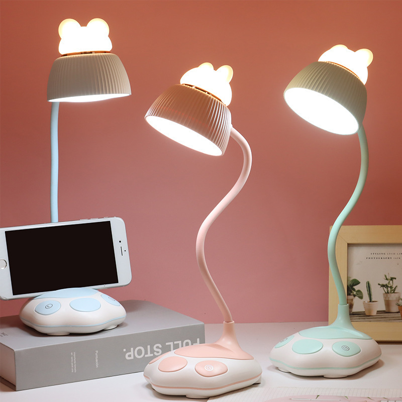 Lámpara de escritorio LED, iluminación de lectura para estudiantes, lámpara de escritorio de cuello de cisne flexible