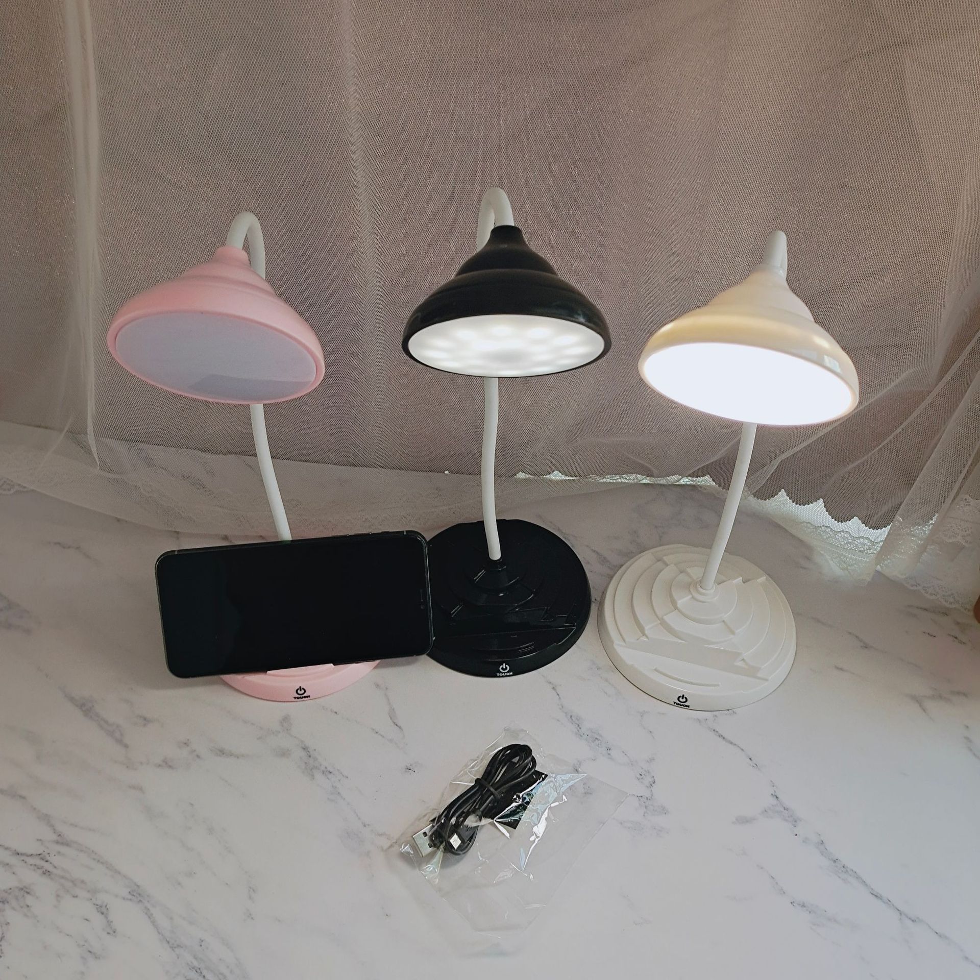 Luz LED de lectura y aprendizaje, control táctil, carga USB