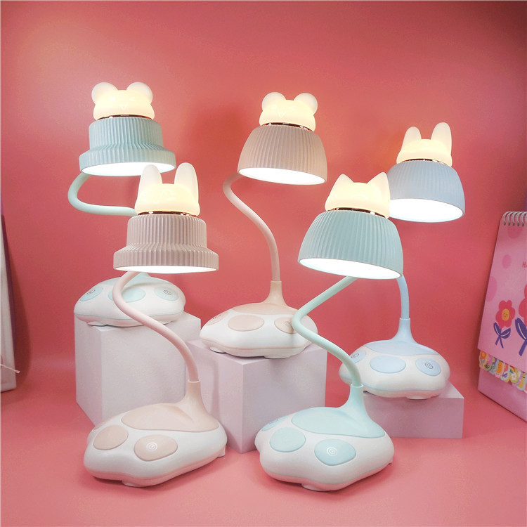 Lámpara de escritorio LED, iluminación de lectura para estudiantes, lámpara de escritorio de cuello de cisne flexible