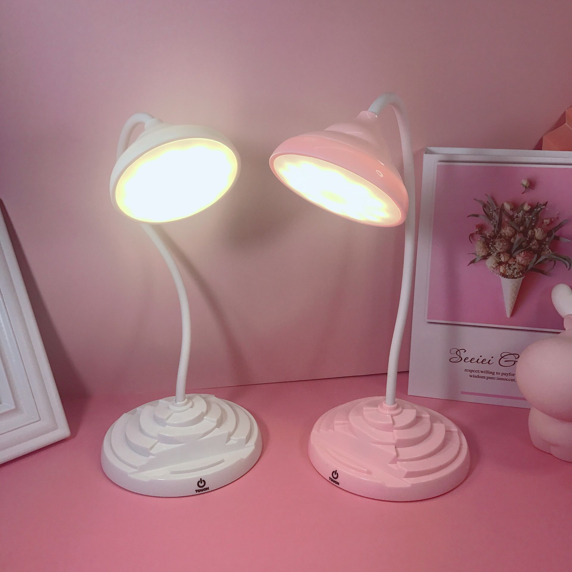 Luz LED de lectura y aprendizaje, control táctil, carga USB