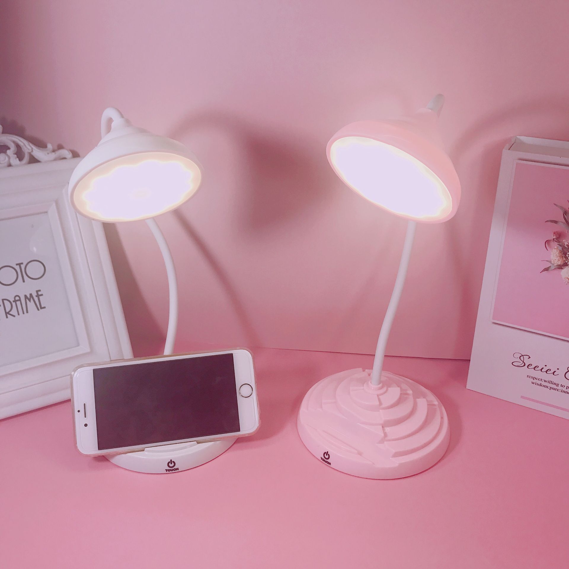 Luz LED de lectura y aprendizaje, control táctil, carga USB