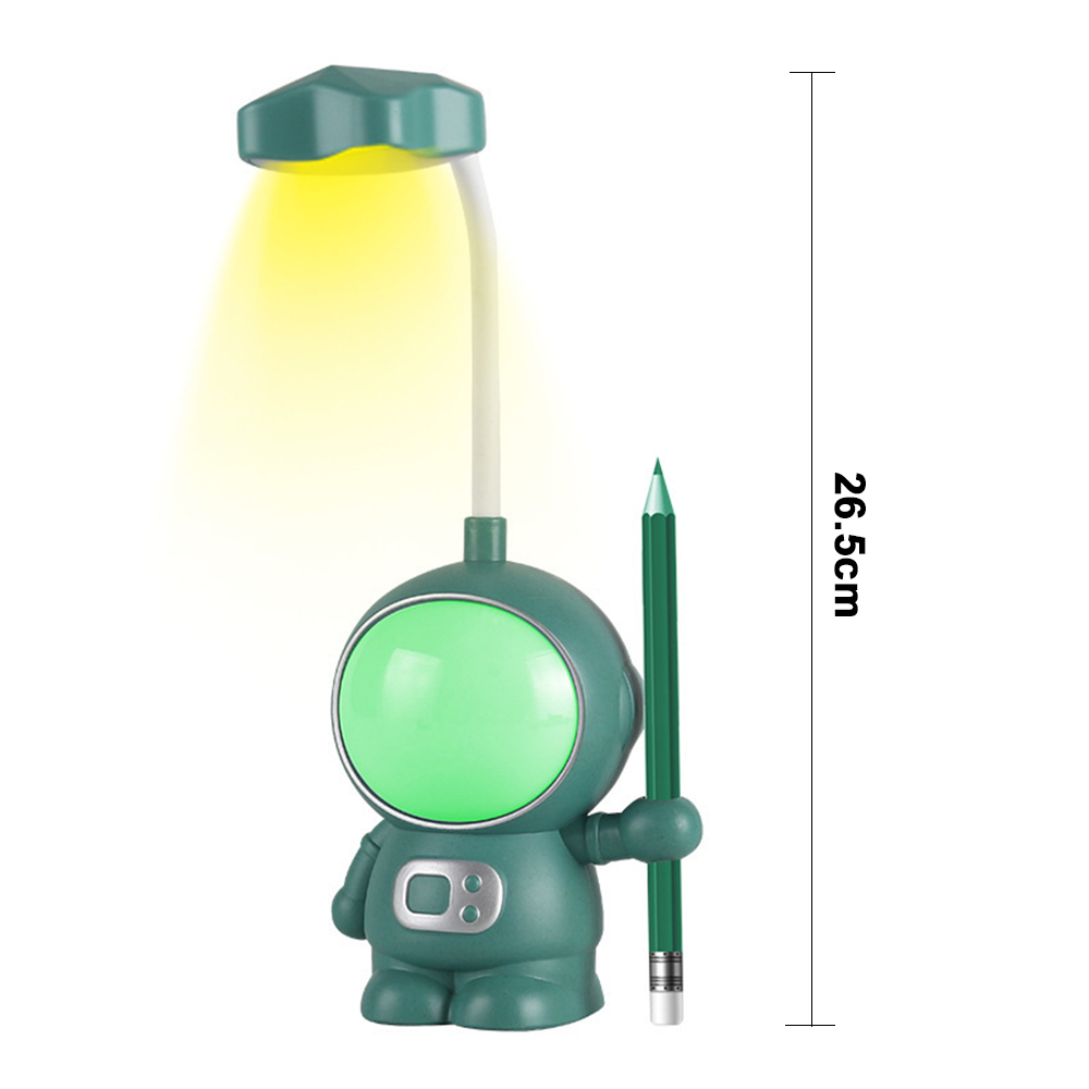 Lámpara escritorio LED multifunción para niños, luz nocturna USB con astronauta, con sacapuntas, 2 modos iluminación, adecuada para estudiar y trabajar