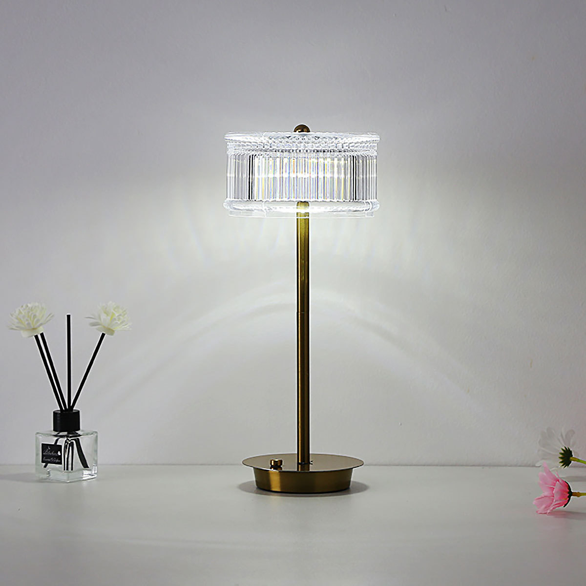 Lámpara de Noche USB Recargable Luz Cristalina  Dormitorio