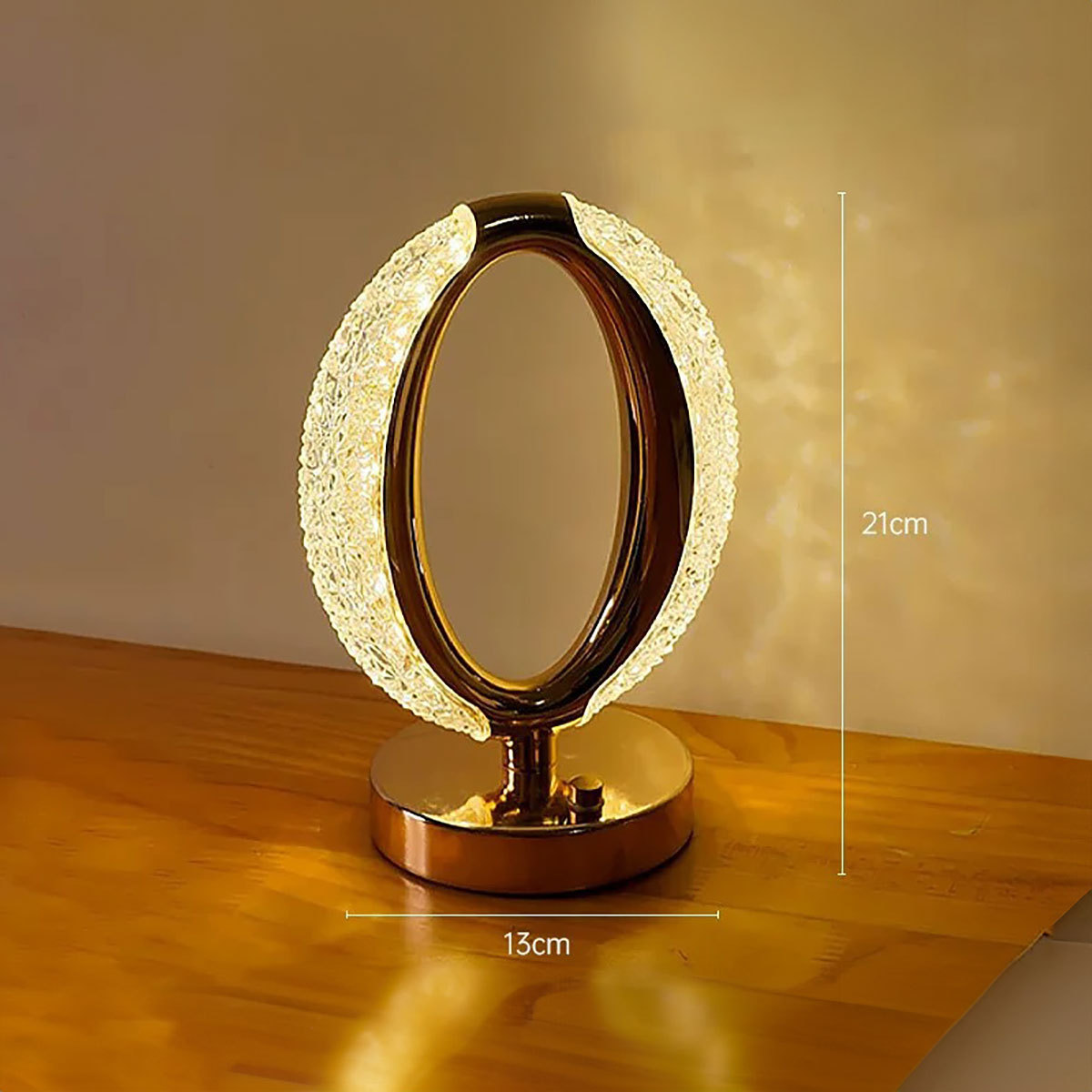 Lámpara de mesa LED de elegante forma ovalada,Muy adecuada para decorar dormitorios y salones