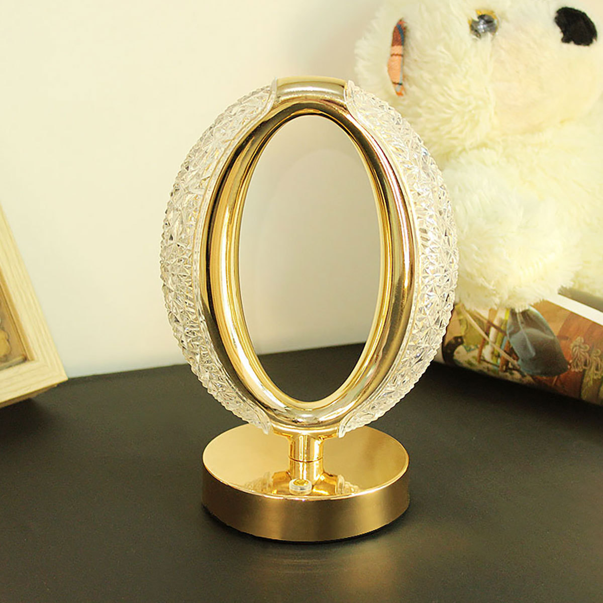 Lámpara de mesa LED de elegante forma ovalada,Muy adecuada para decorar dormitorios y salones