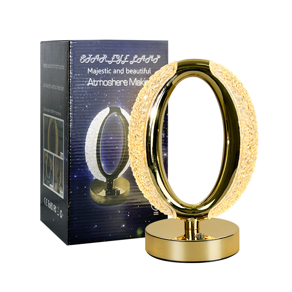 Lámpara de mesa LED de elegante forma ovalada,Muy adecuada para decorar dormitorios y salones