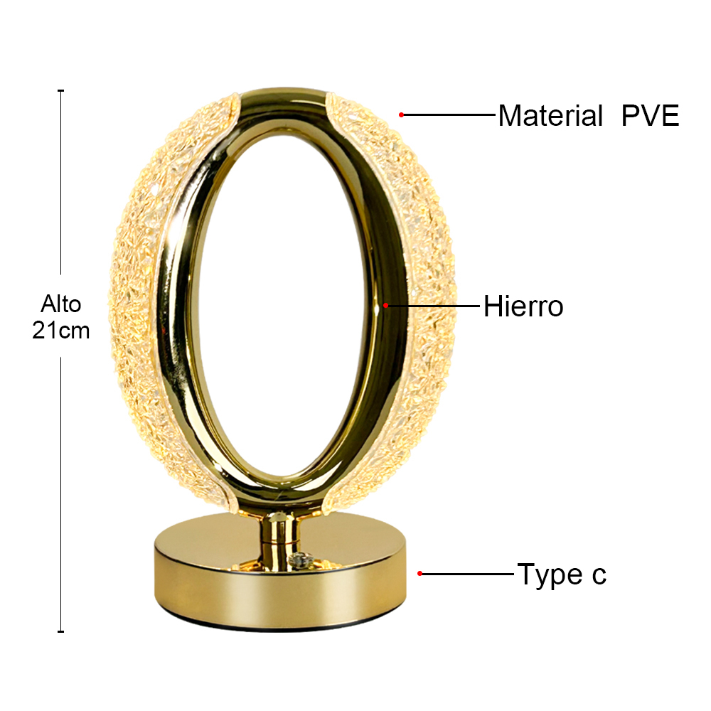 Lámpara de mesa LED de elegante forma ovalada,Muy adecuada para decorar dormitorios y salones