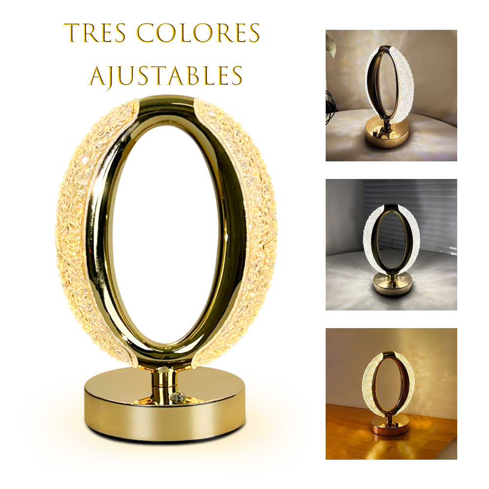 Lámpara de mesa LED de elegante forma ovalada,Muy adecuada para decorar dormitorios y salones