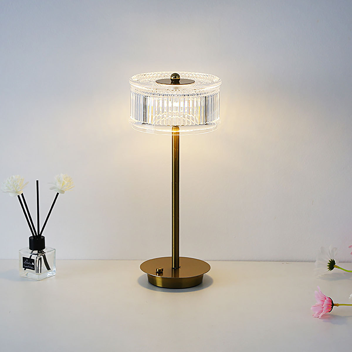 Lámpara de Noche USB Recargable Luz Cristalina  Dormitorio