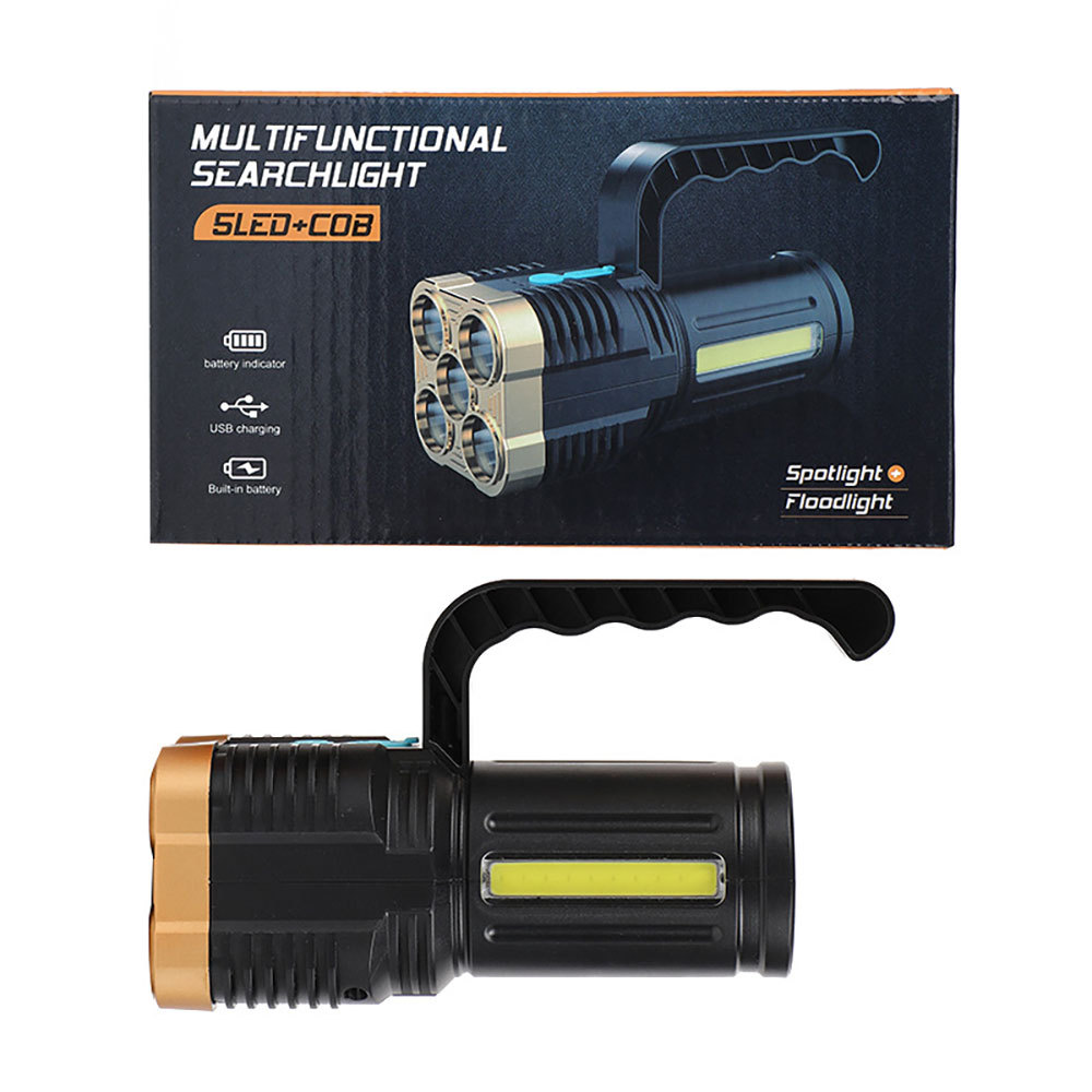 Linterna con foco LED, 4 modos de iluminación, portátil