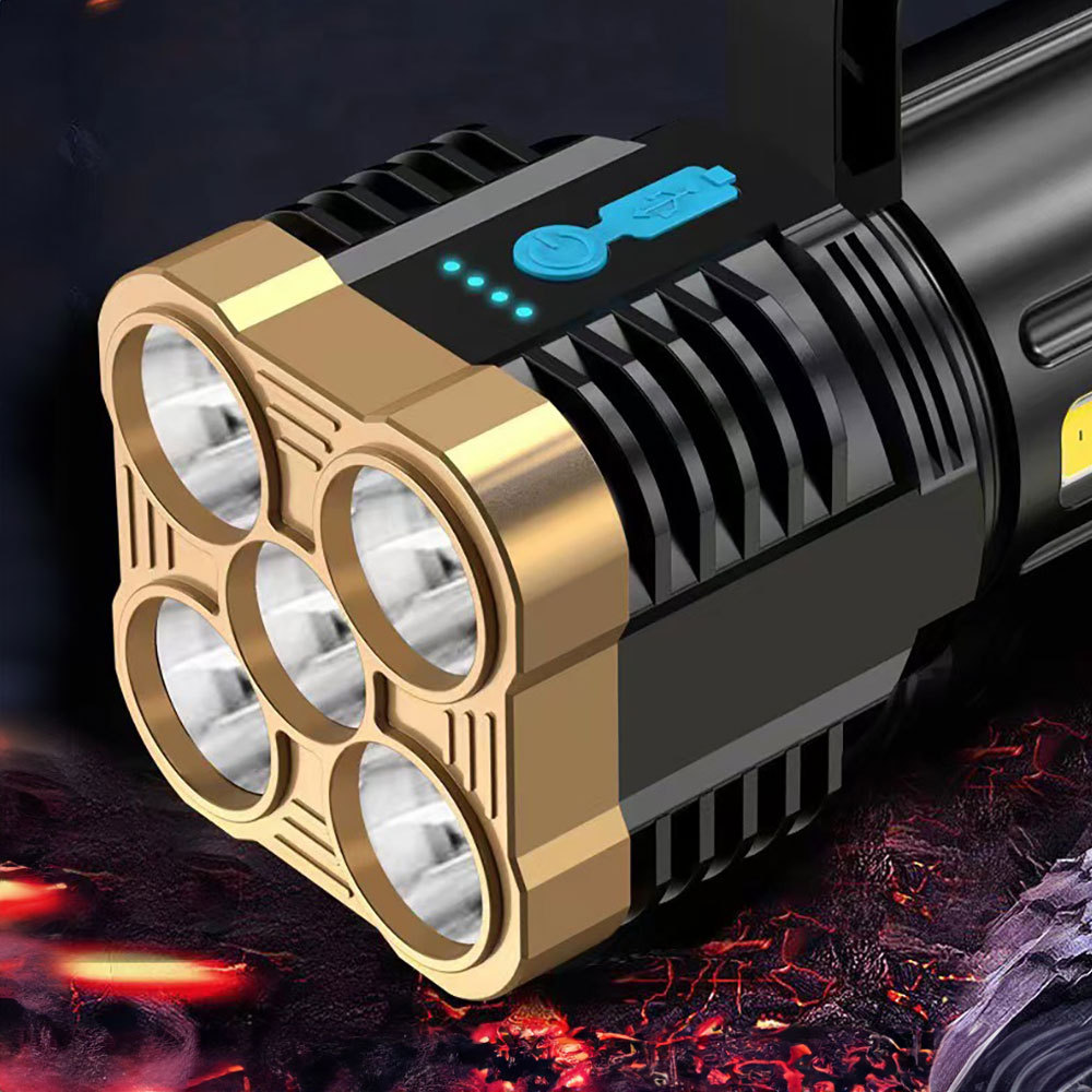 Linterna con foco LED, 4 modos de iluminación, portátil