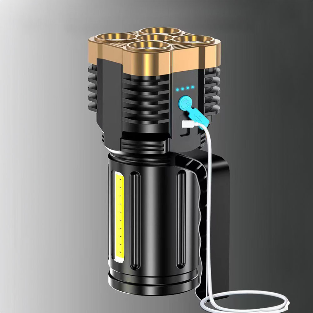 Linterna con foco LED, 4 modos de iluminación, portátil