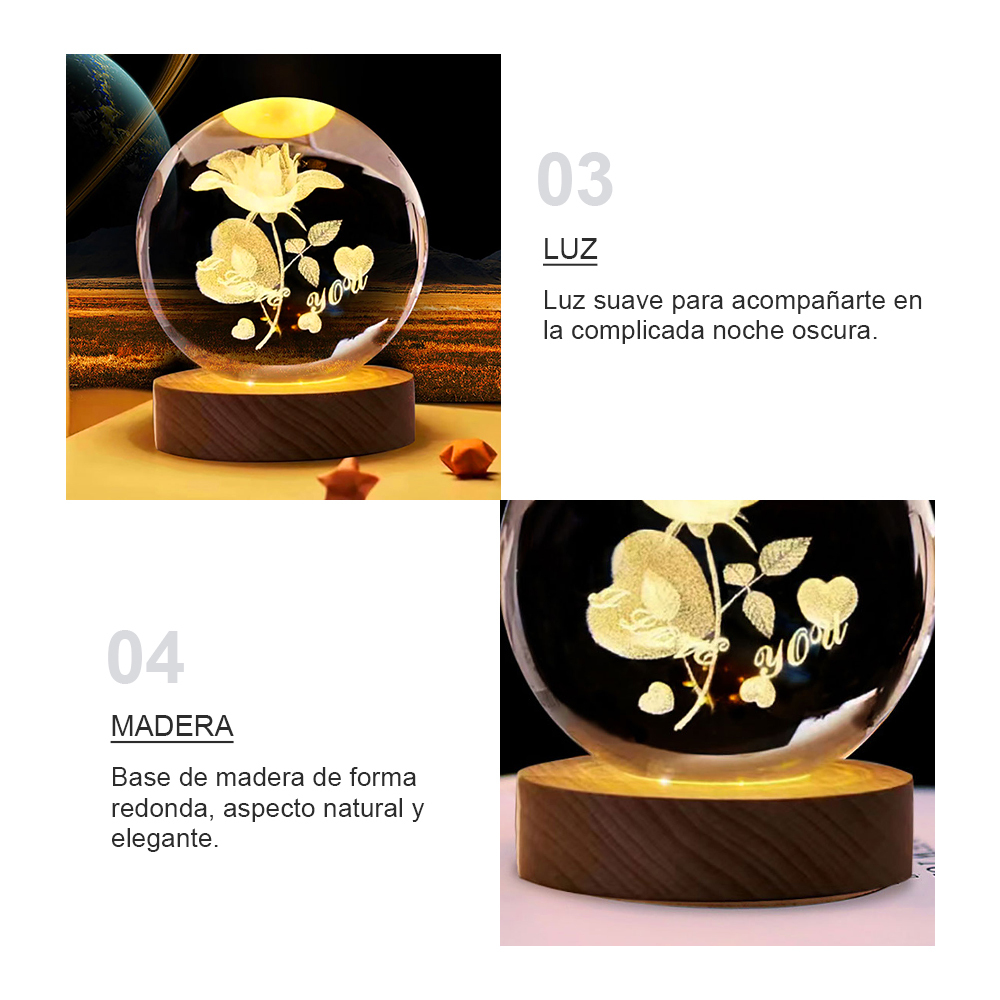 Bola de cristal LED de 6 cm