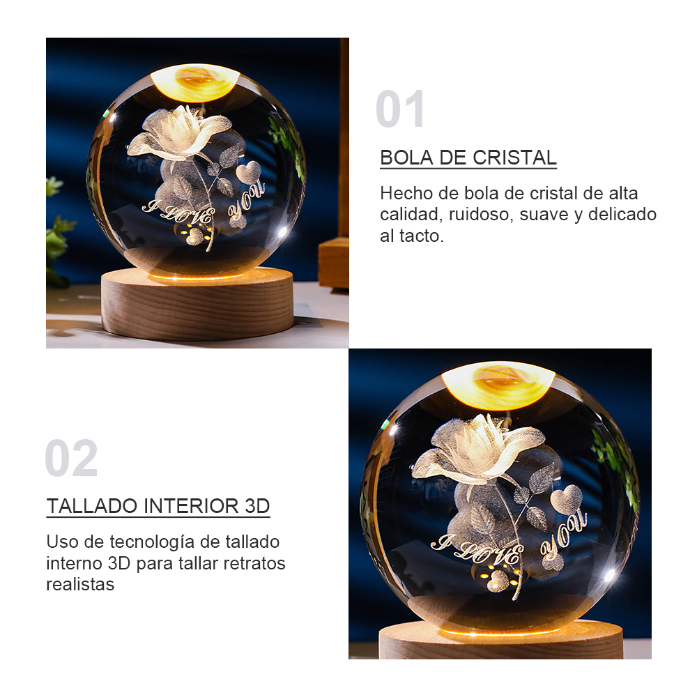 Bola de cristal LED de 6 cm