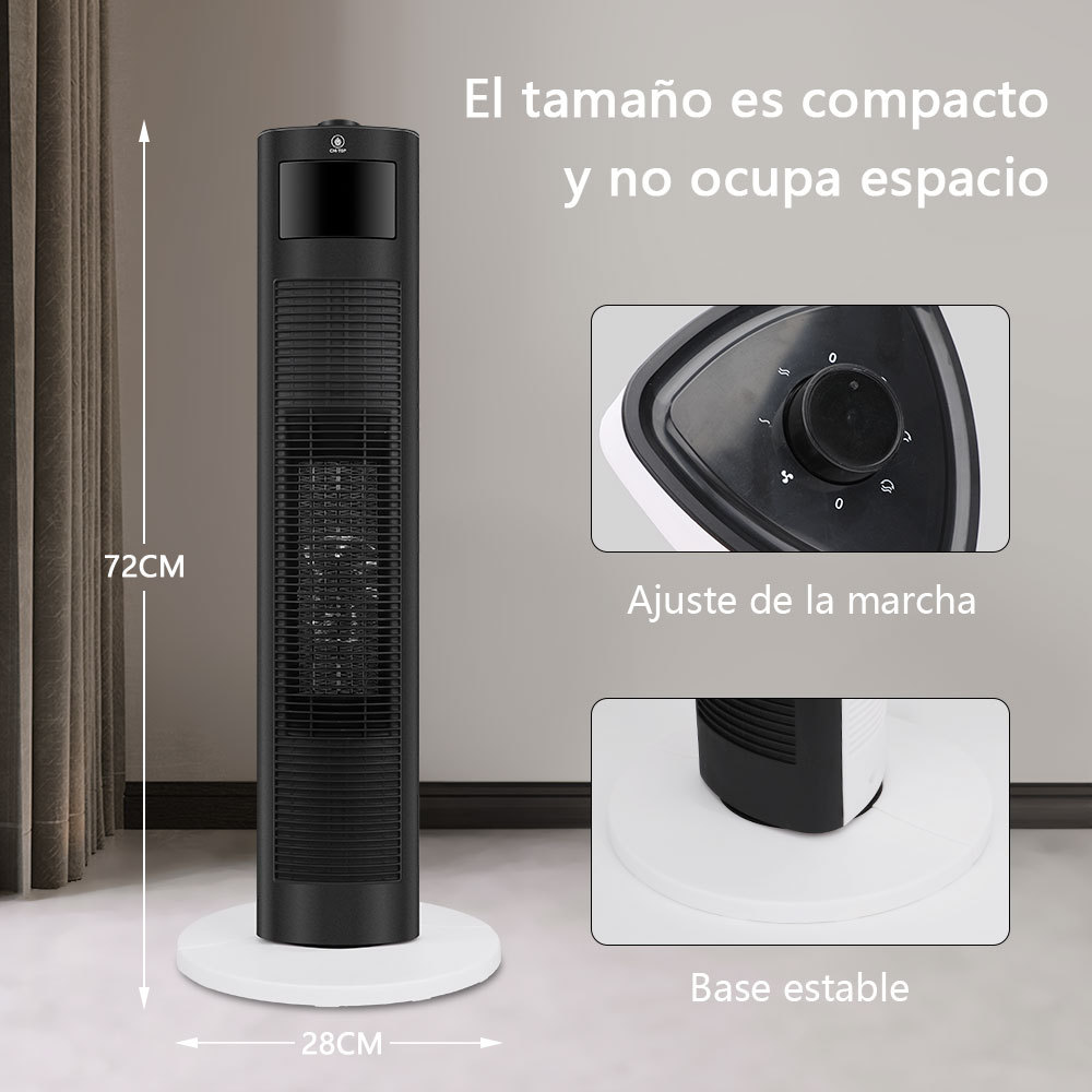 Calefactor De Torre Eléctrico Calentador Ptc 1500w Negro