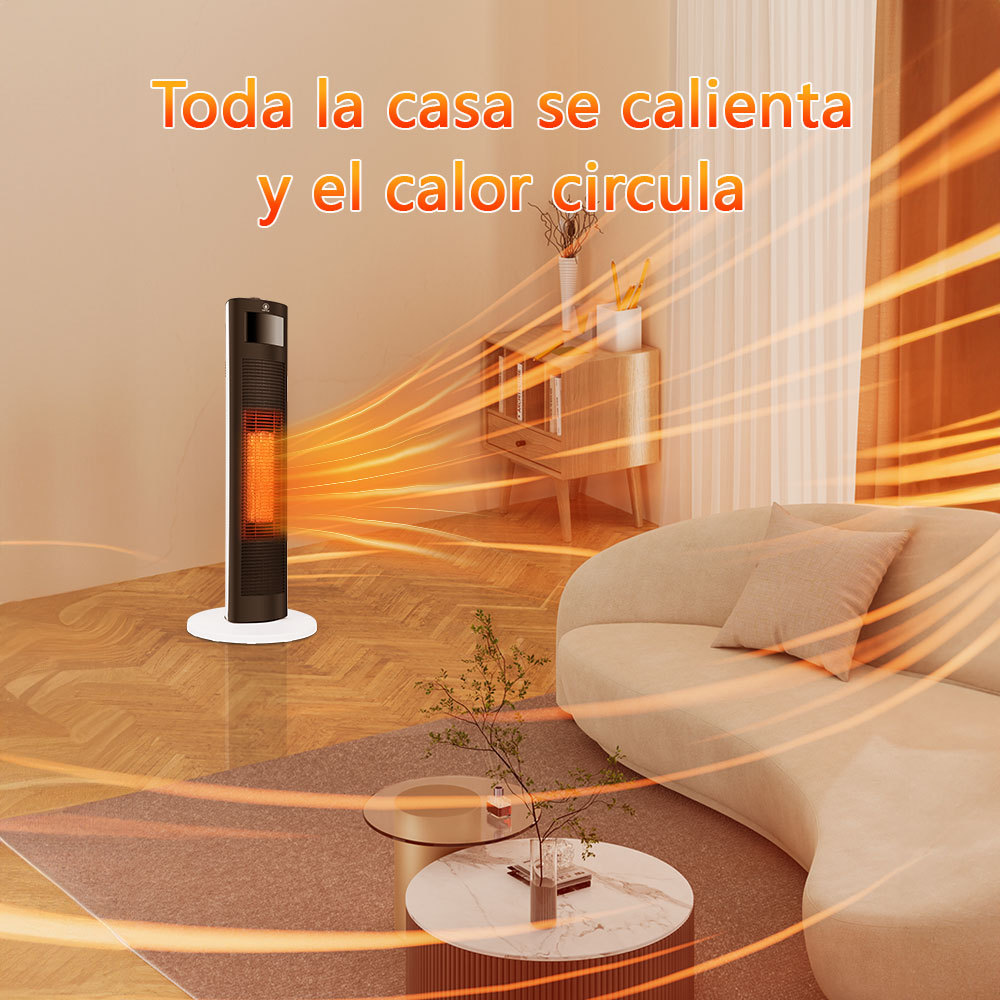 Calefactor De Torre Eléctrico Calentador Ptc 1500w Negro