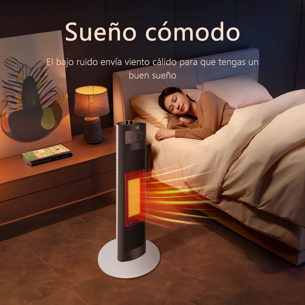Calefactor De Torre Eléctrico Calentador Ptc 1500w Negro