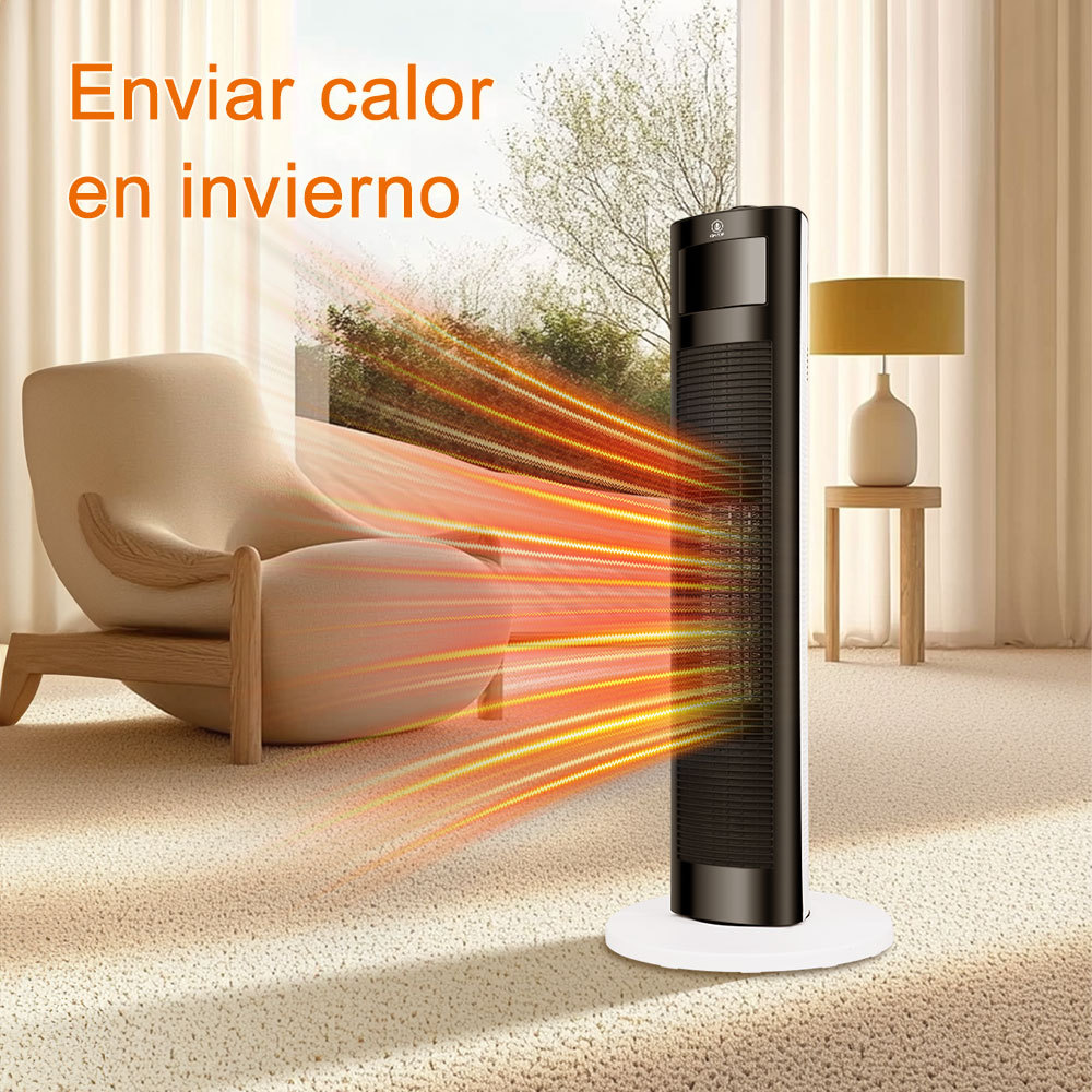 Calefactor De Torre Eléctrico Calentador Ptc 1500w Negro