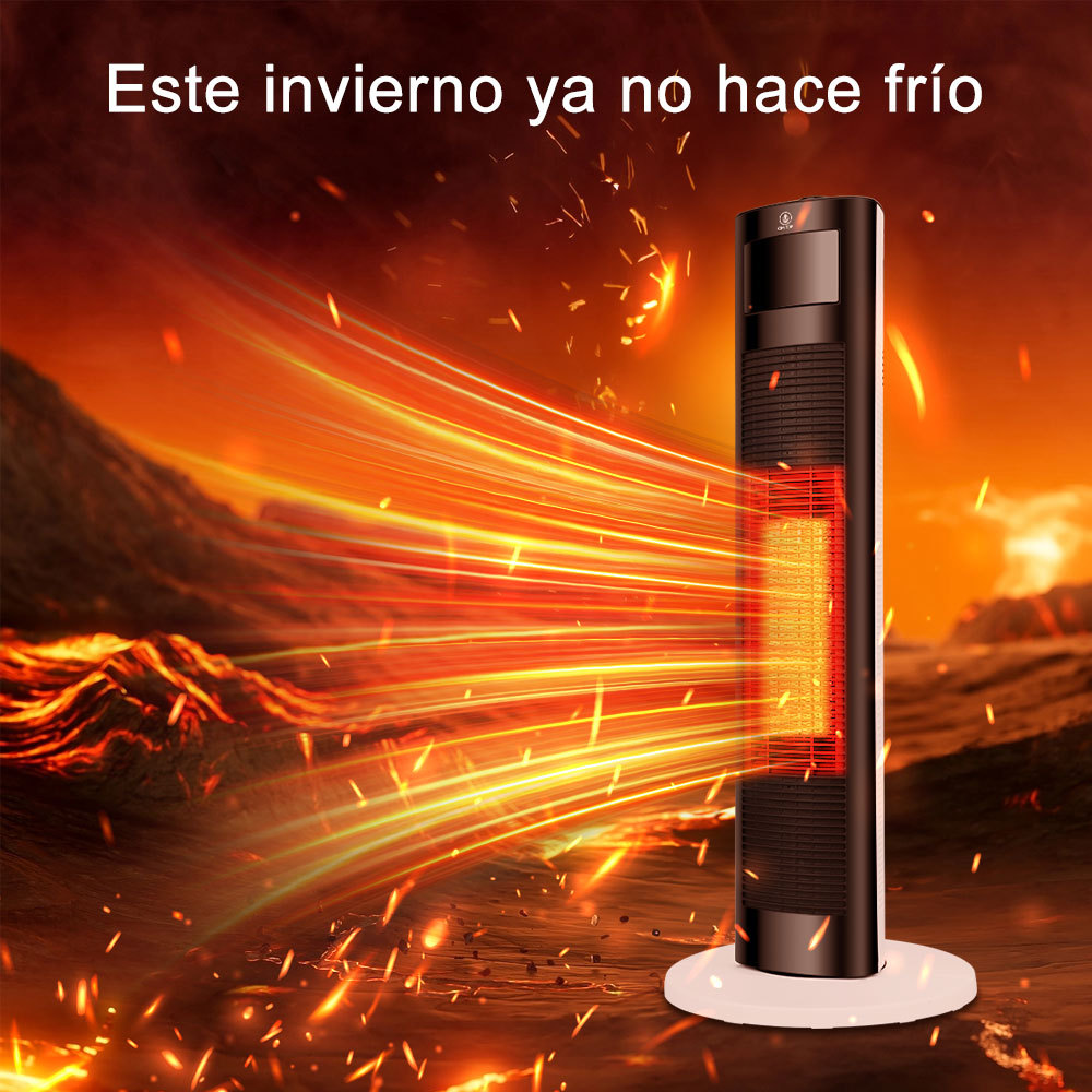 Calefactor De Torre Eléctrico Calentador Ptc 1500w Negro