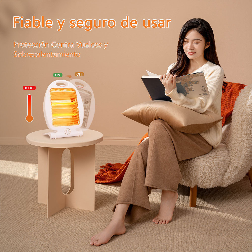 Calefactor Eléctrico Cuarzo 800 Watts 2 Niveles Calefaccion