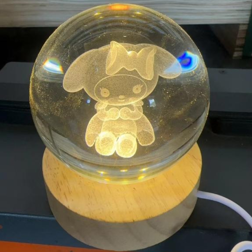 Bola de cristal de 8 cm con patrón de dibujos animados