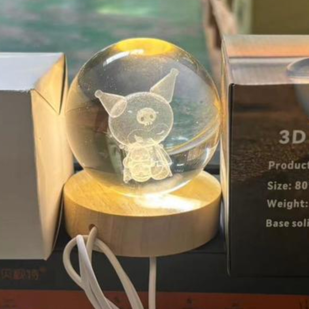 Bola de cristal de 8 cm, luz cálida