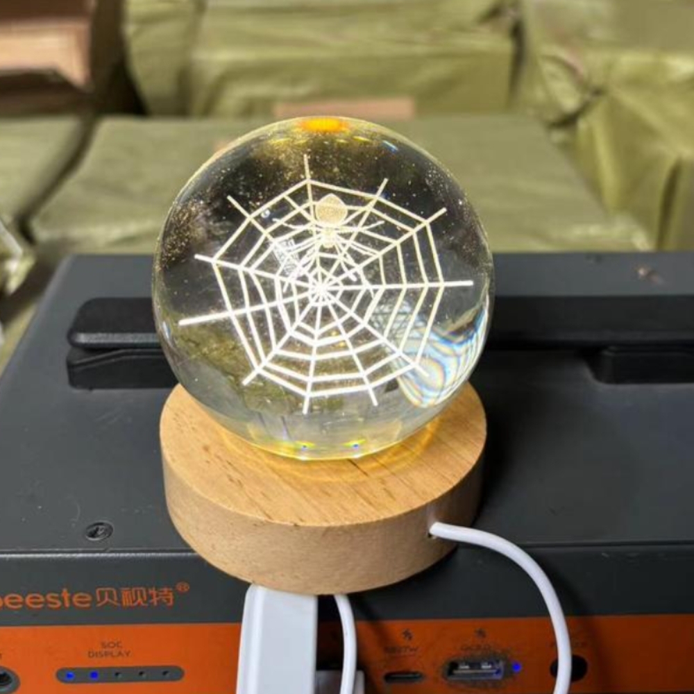 Bola de cristal de 8 cm, araña