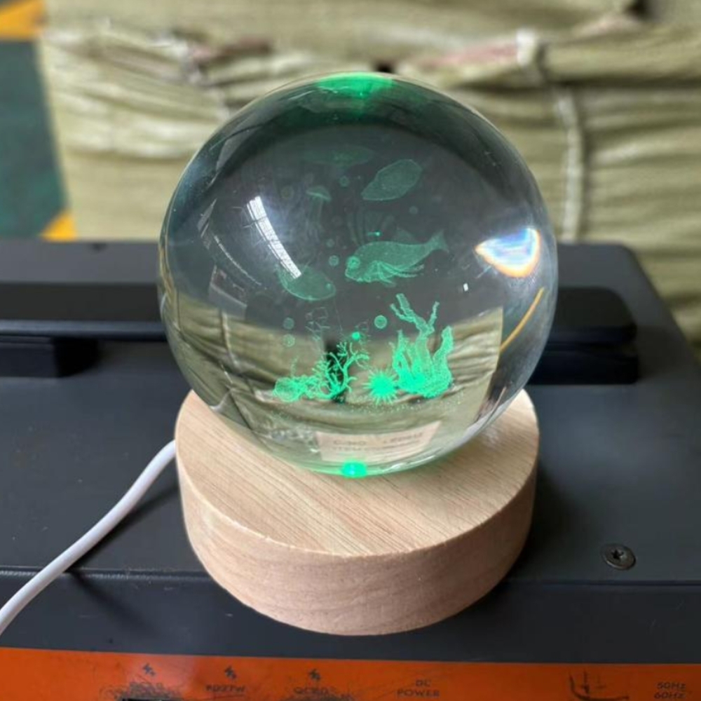 Bola de cristal de 8 cm, mundo submarino