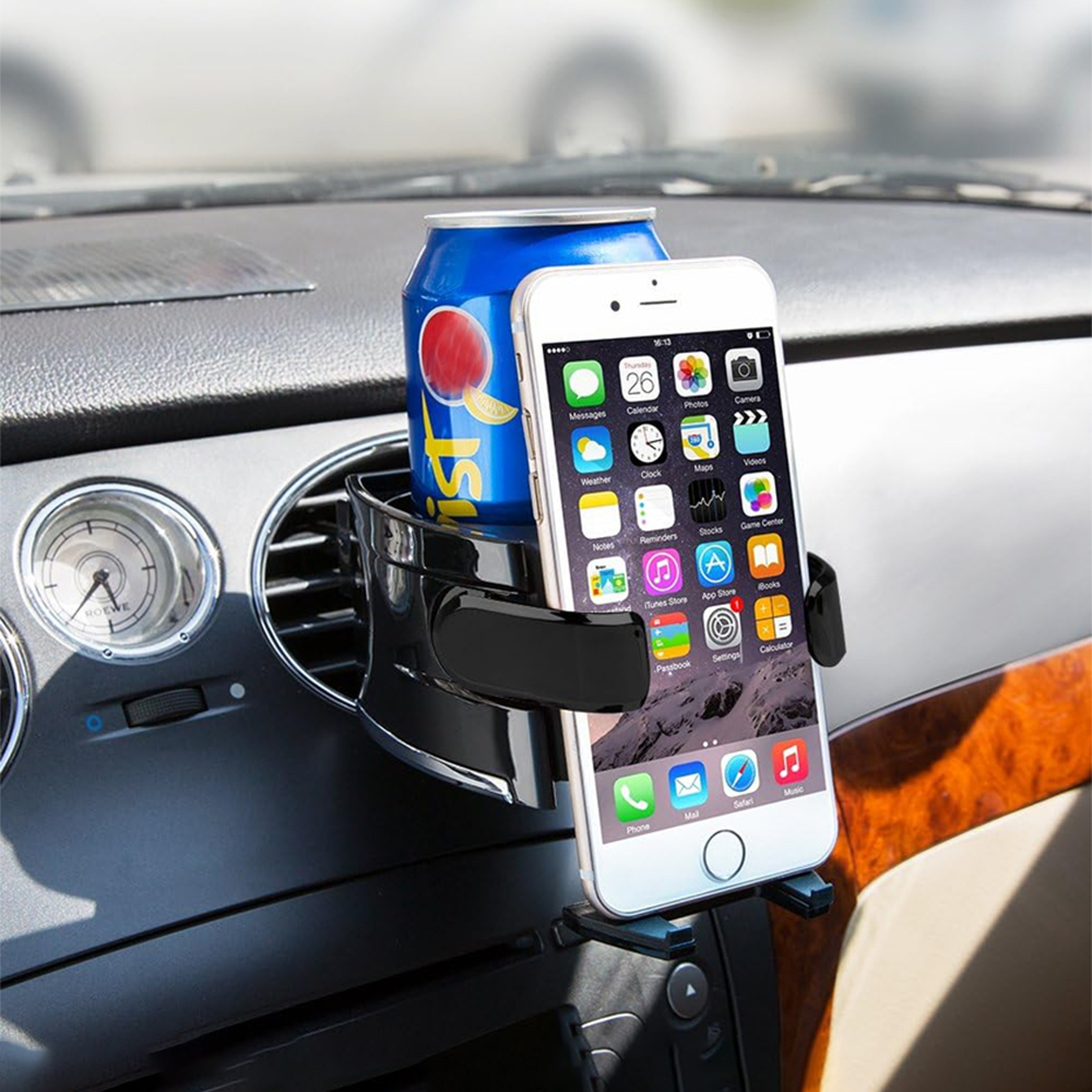 Soporte para teléfono móvil del desagüe de aire del automóvil, porta-tazas multifuncional de doble función, soporte para teléfono móvil de creatividad, soporte para teléfono móvil, ofrece un soporte firme y es un regalo ideal.