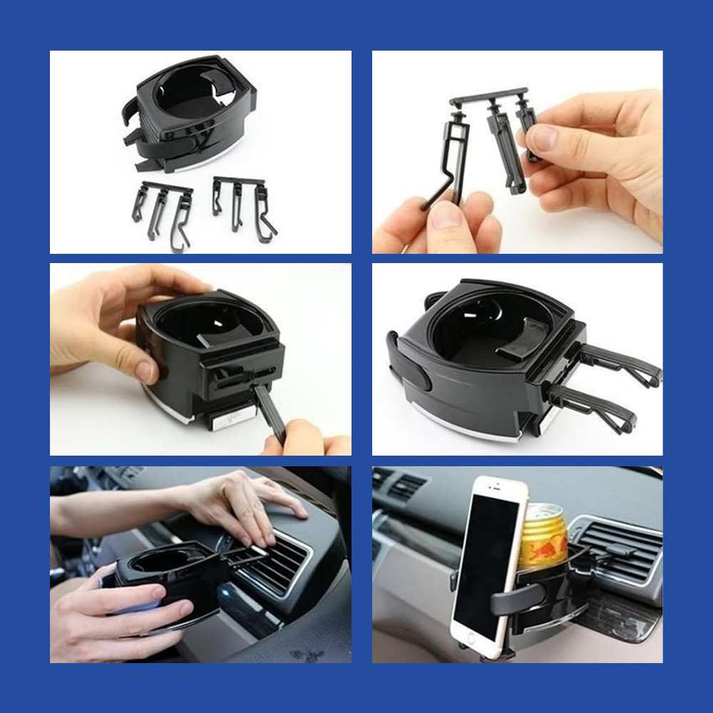 Soporte para teléfono móvil del desagüe de aire del automóvil, porta-tazas multifuncional de doble función, soporte para teléfono móvil de creatividad, soporte para teléfono móvil, ofrece un soporte firme y es un regalo ideal.