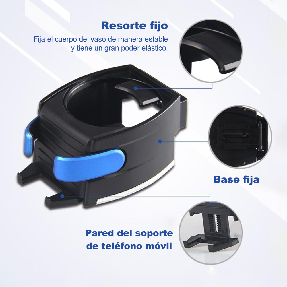 Soporte para teléfono móvil del desagüe de aire del automóvil, porta-tazas multifuncional de doble función, soporte para teléfono móvil de creatividad, soporte para teléfono móvil, ofrece un soporte firme y es un regalo ideal.