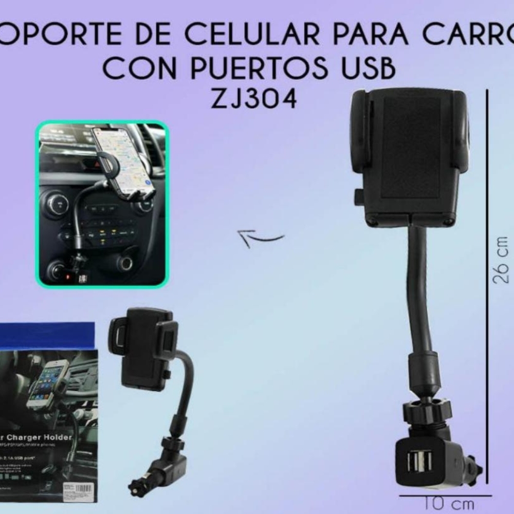 Soporte para teléfono móvil con cargador de coche