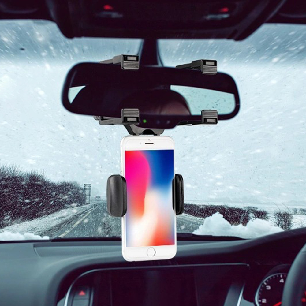 Soporte para teléfono de retrovisor de coche, soporte para coche con rotación de 360°, soporte para teléfono, firme y sin temblores, con rotación multi - angular a voluntad, un regalo ideal para familiares y amigos.