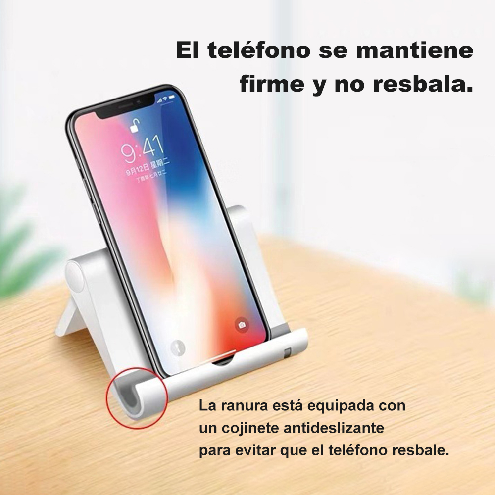 Soporte para teléfono móvil, soporte para mesa plegable, con ángulo ajustable, soporte portátil, delgado y compacto, con soporte firme. Un regalo festivo para familiares y amigos.