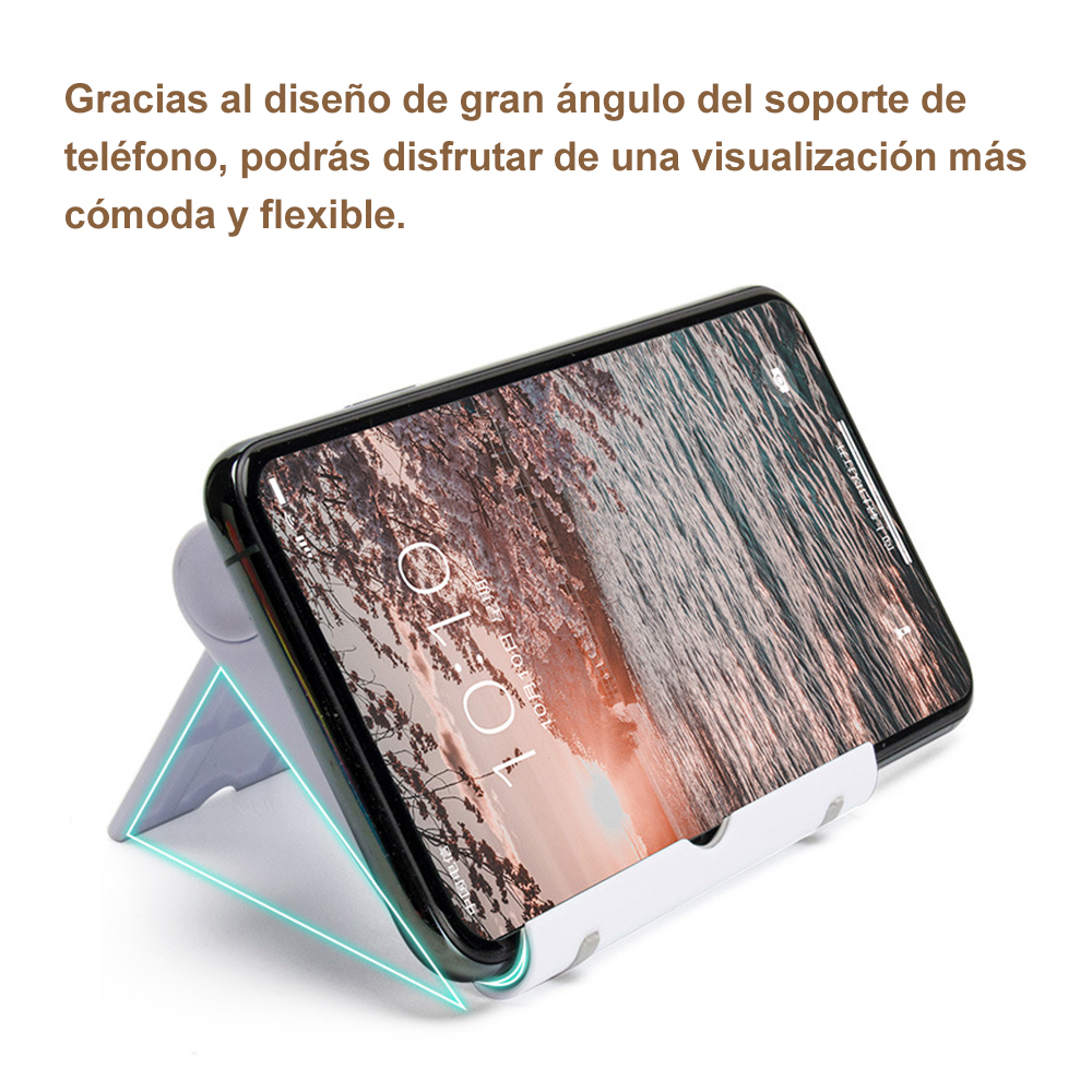 Soporte para teléfono móvil, soporte para mesa plegable, con ángulo ajustable, soporte portátil, delgado y compacto, con soporte firme. Un regalo festivo para familiares y amigos.