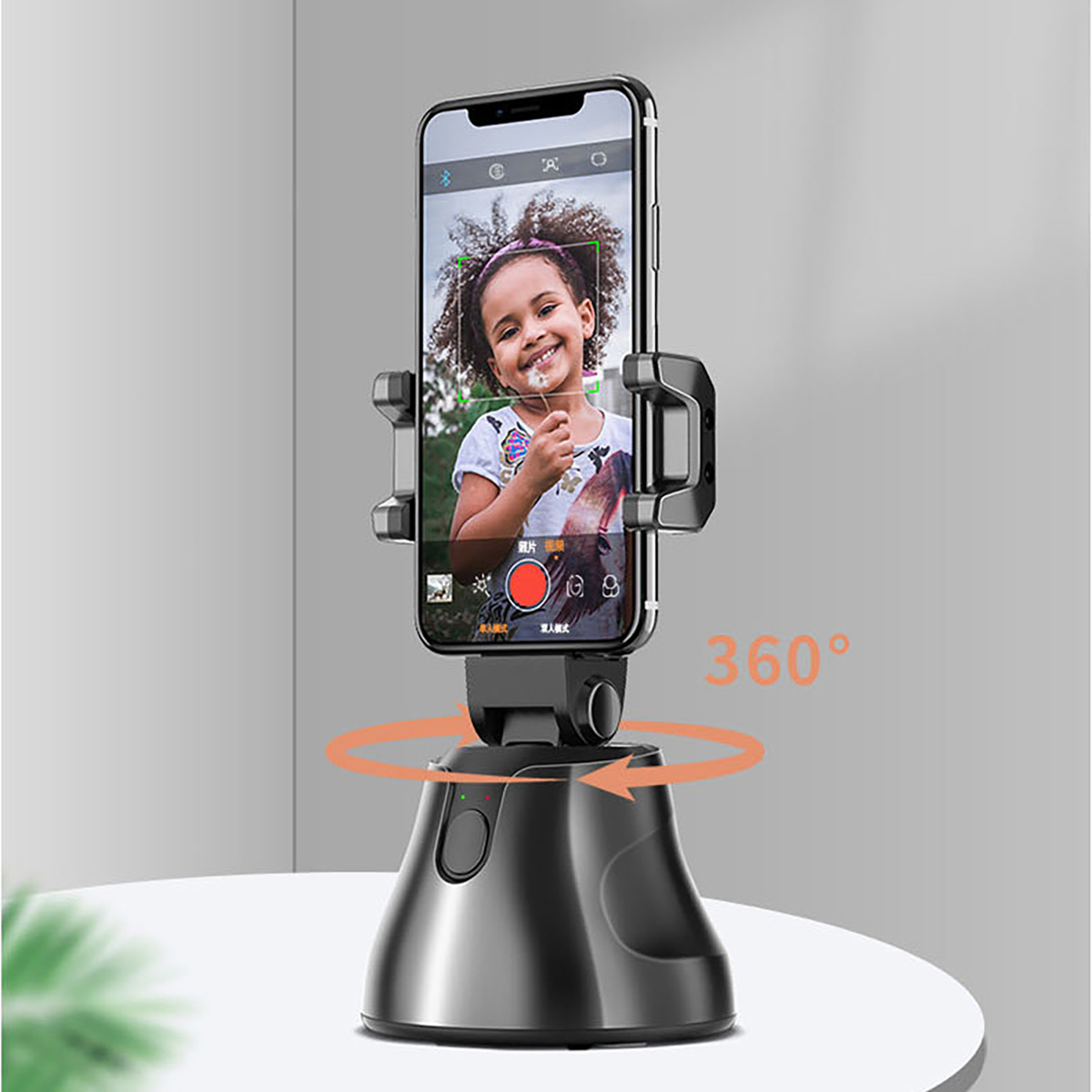 Plataforma de cámara de seguimiento inteligente giratoria de 360 ​​grados, Equipado con seguimiento automático facial,seguimiento automático,función de seguimiento de 360 ​​°,trípode de sobremesa mini inteligente