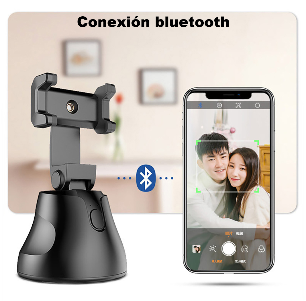 Plataforma de cámara de seguimiento inteligente giratoria de 360 ​​grados, Equipado con seguimiento automático facial,seguimiento automático,función de seguimiento de 360 ​​°,trípode de sobremesa mini inteligente
