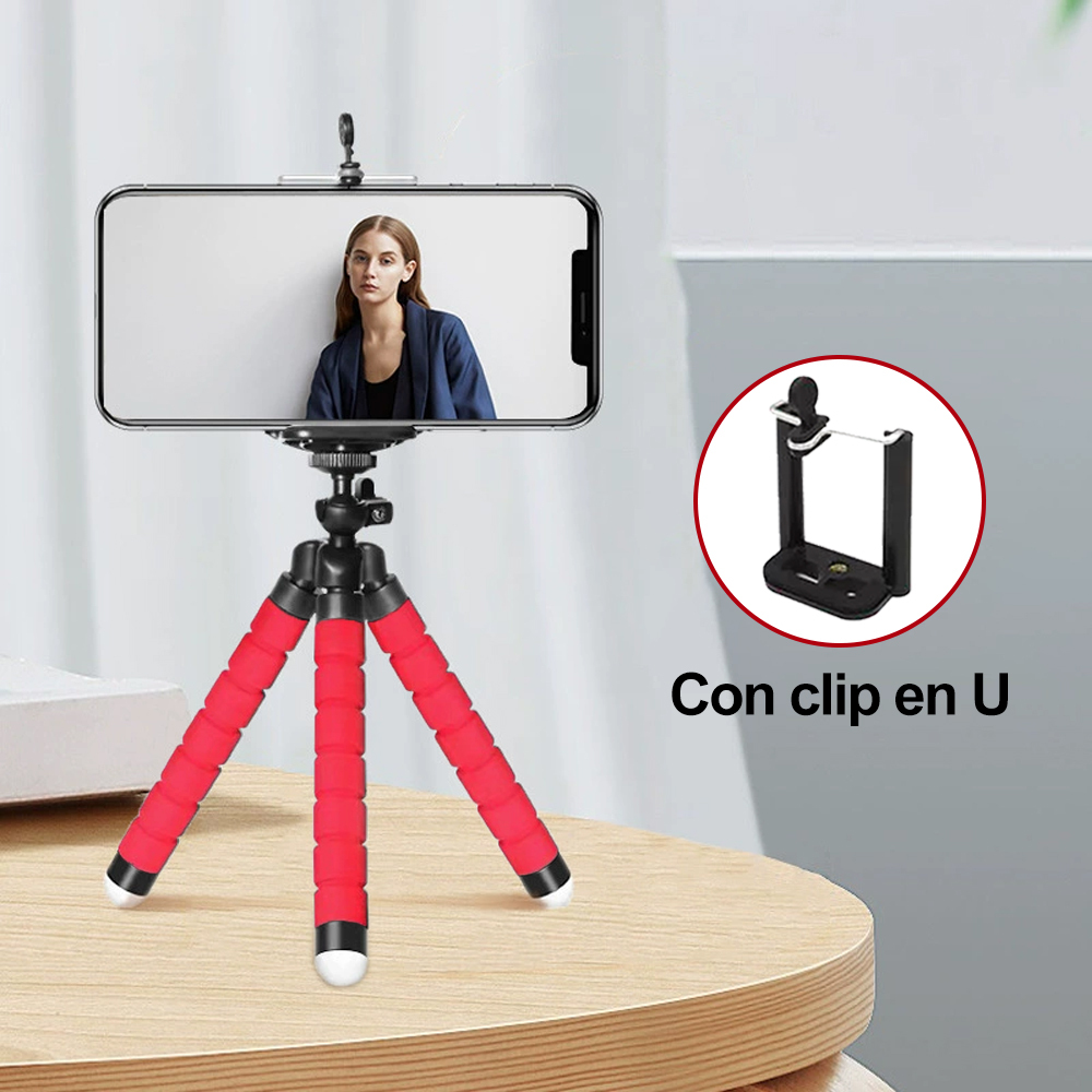 Mini trípode para teléfono con forma de pulpo de 360°, trípode multifunción portátil, trípode universal pequeño ajustable para teléfono para fotografía selfie al aire libre