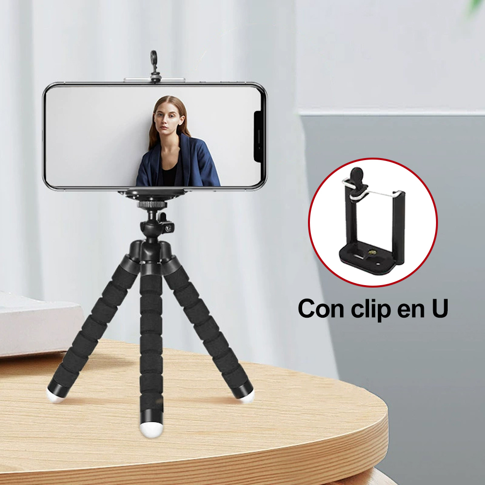 Mini trípode para teléfono con forma de pulpo de 360°, trípode multifunción portátil, trípode universal pequeño ajustable para teléfono para fotografía selfie al aire libre