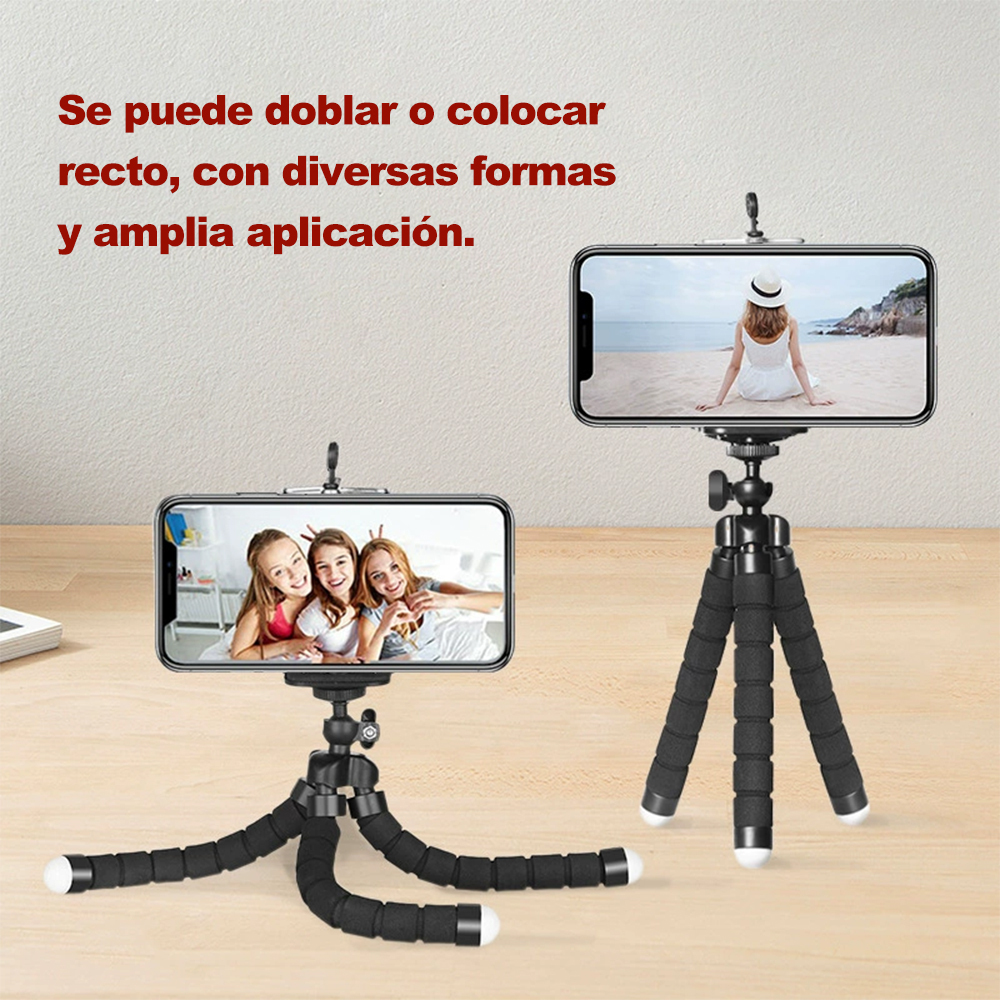 Mini trípode para teléfono con forma de pulpo de 360°, trípode multifunción portátil, trípode universal pequeño ajustable para teléfono para fotografía selfie al aire libre