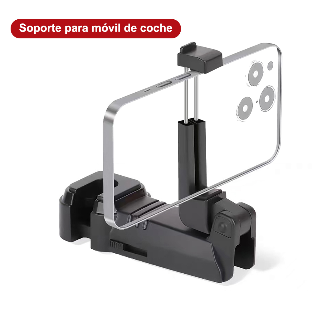 Soporte para teléfono móvil para reposacabezas coche, rotación 360° ajustable, gancho oculto multifuncional para asiento coche