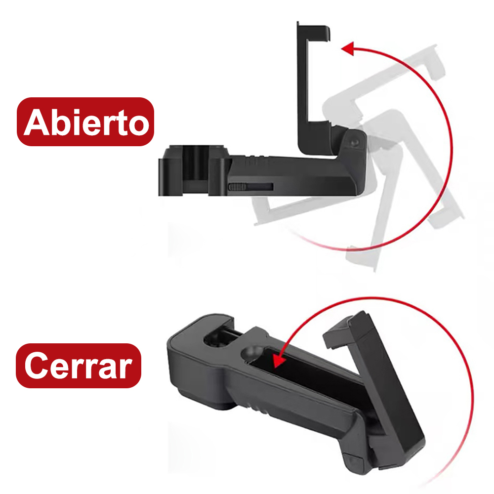 Soporte para teléfono móvil para reposacabezas coche, rotación 360° ajustable, gancho oculto multifuncional para asiento coche
